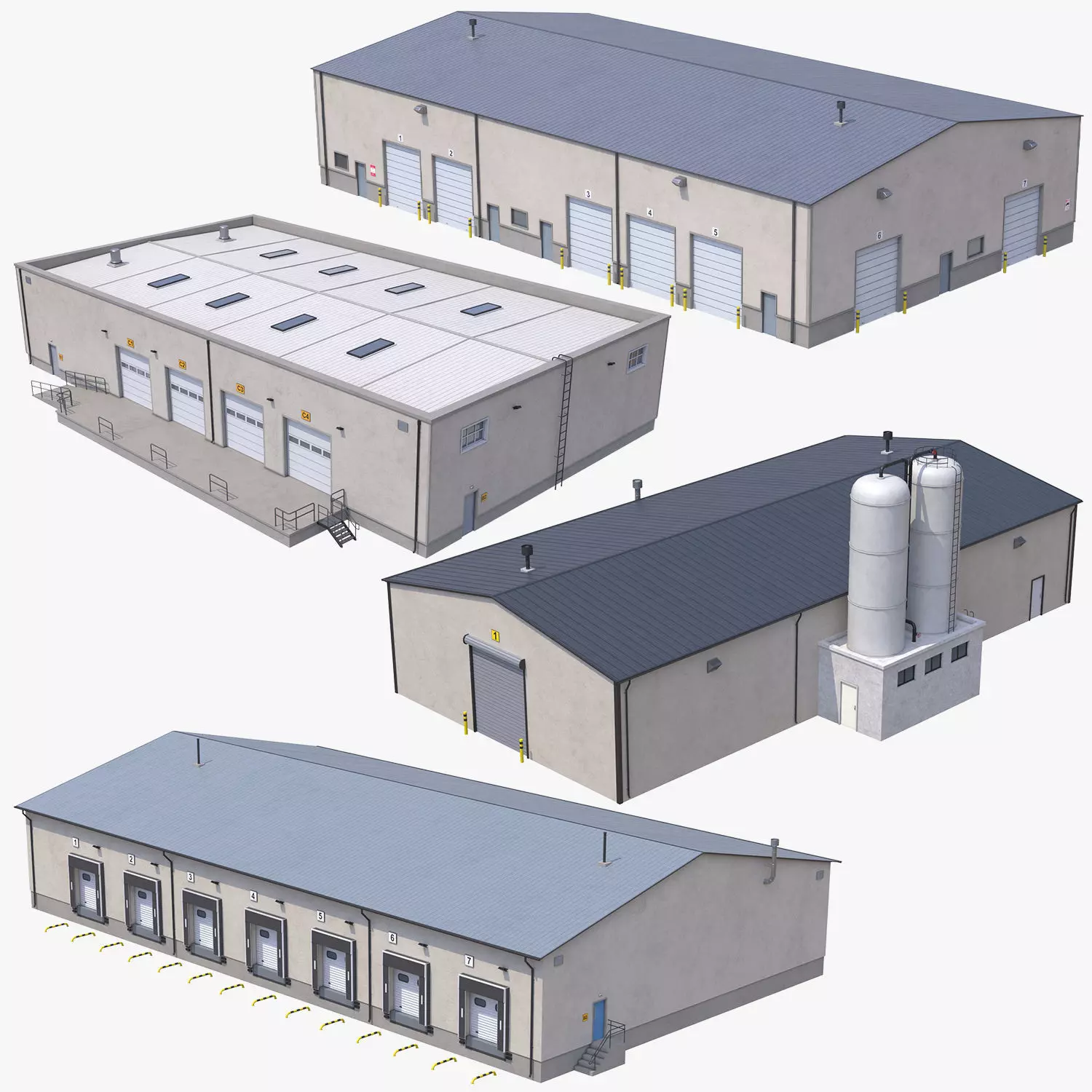 4 PBR Industrial Buildings Collection _0