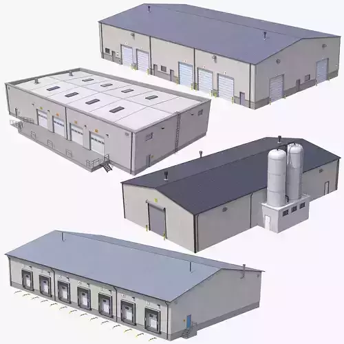 4 PBR Industrial Buildings Collection