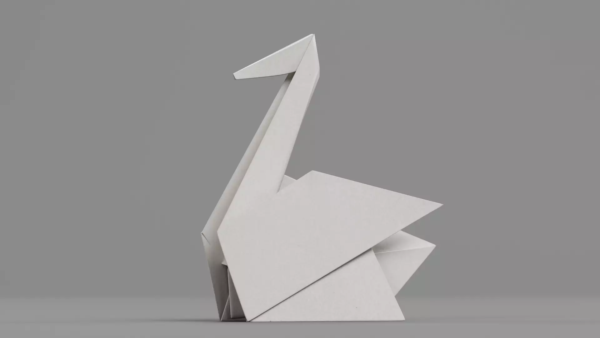 Paper Swan Low-poly 3D model_1