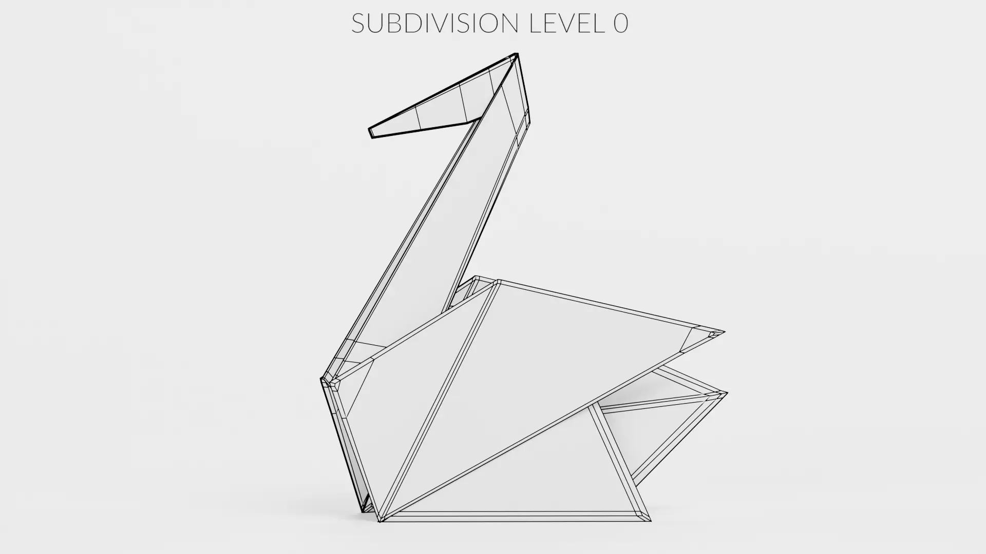 Paper Swan Low-poly 3D model_8