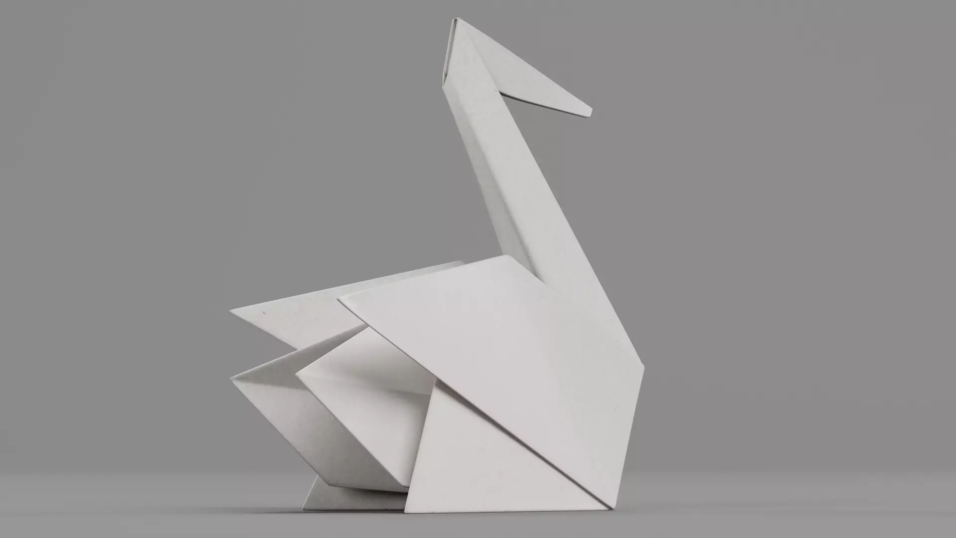 Paper Swan Low-poly 3D model_3