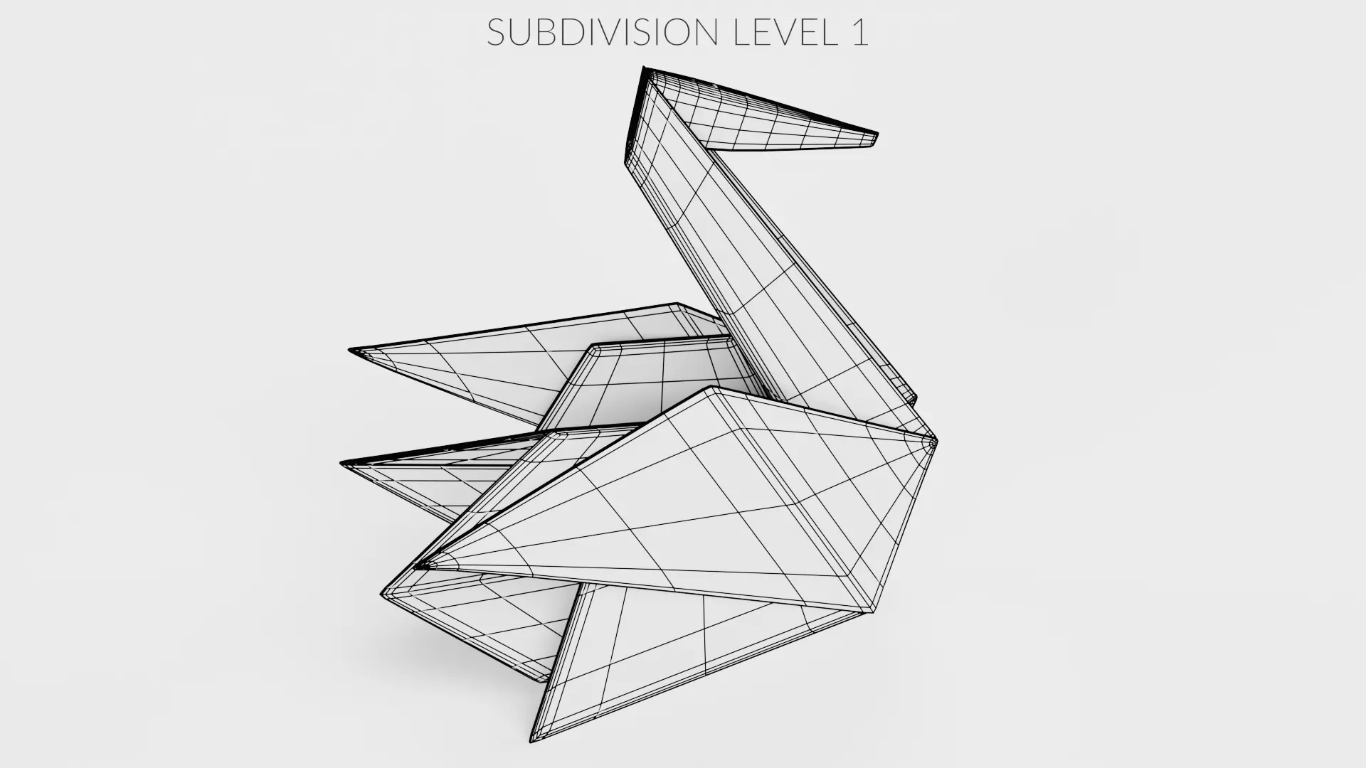 Paper Swan Low-poly 3D model_11