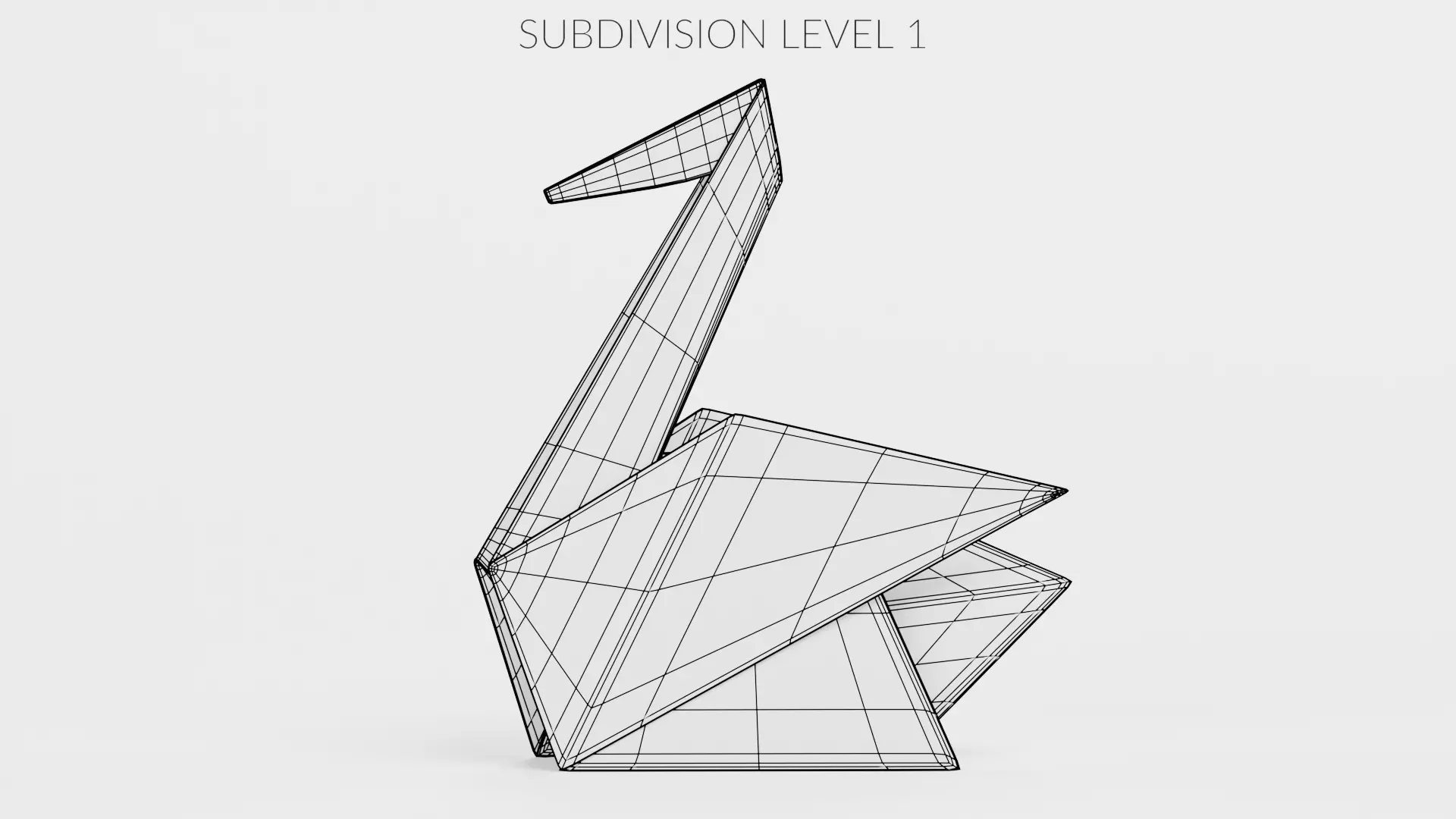 Paper Swan Low-poly 3D model_9