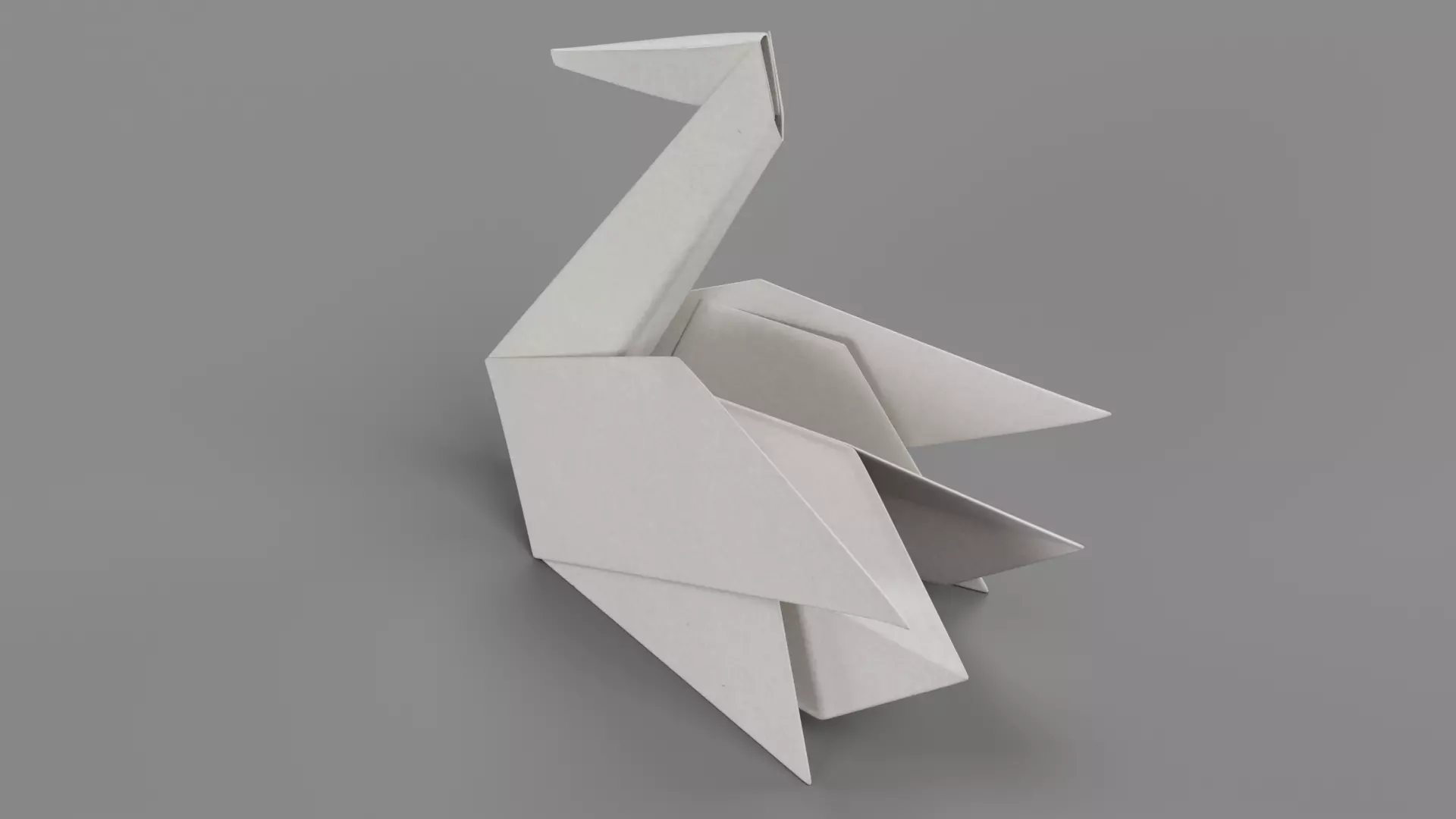 Paper Swan Low-poly 3D model_4