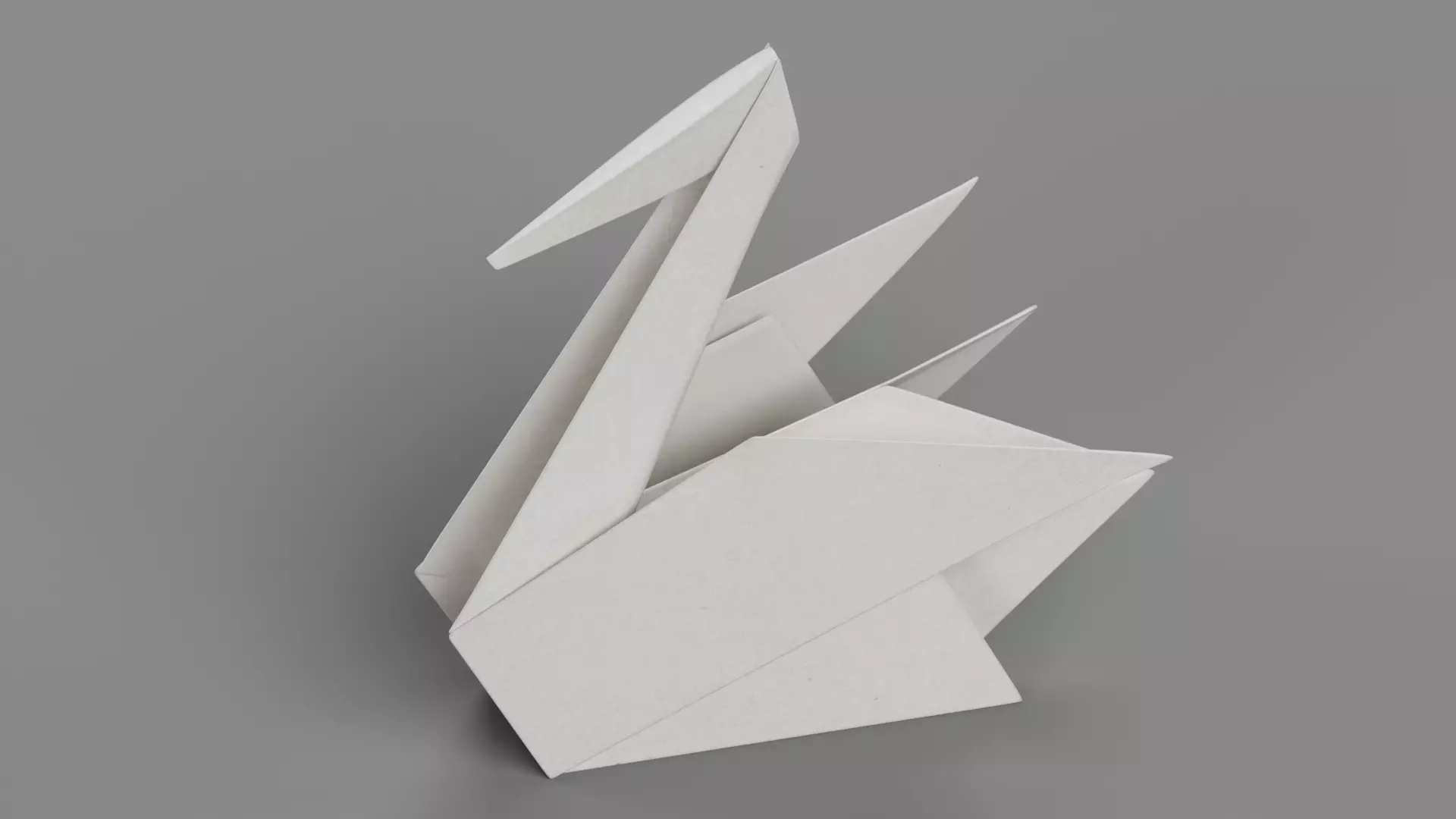 Paper Swan Low-poly 3D model_5