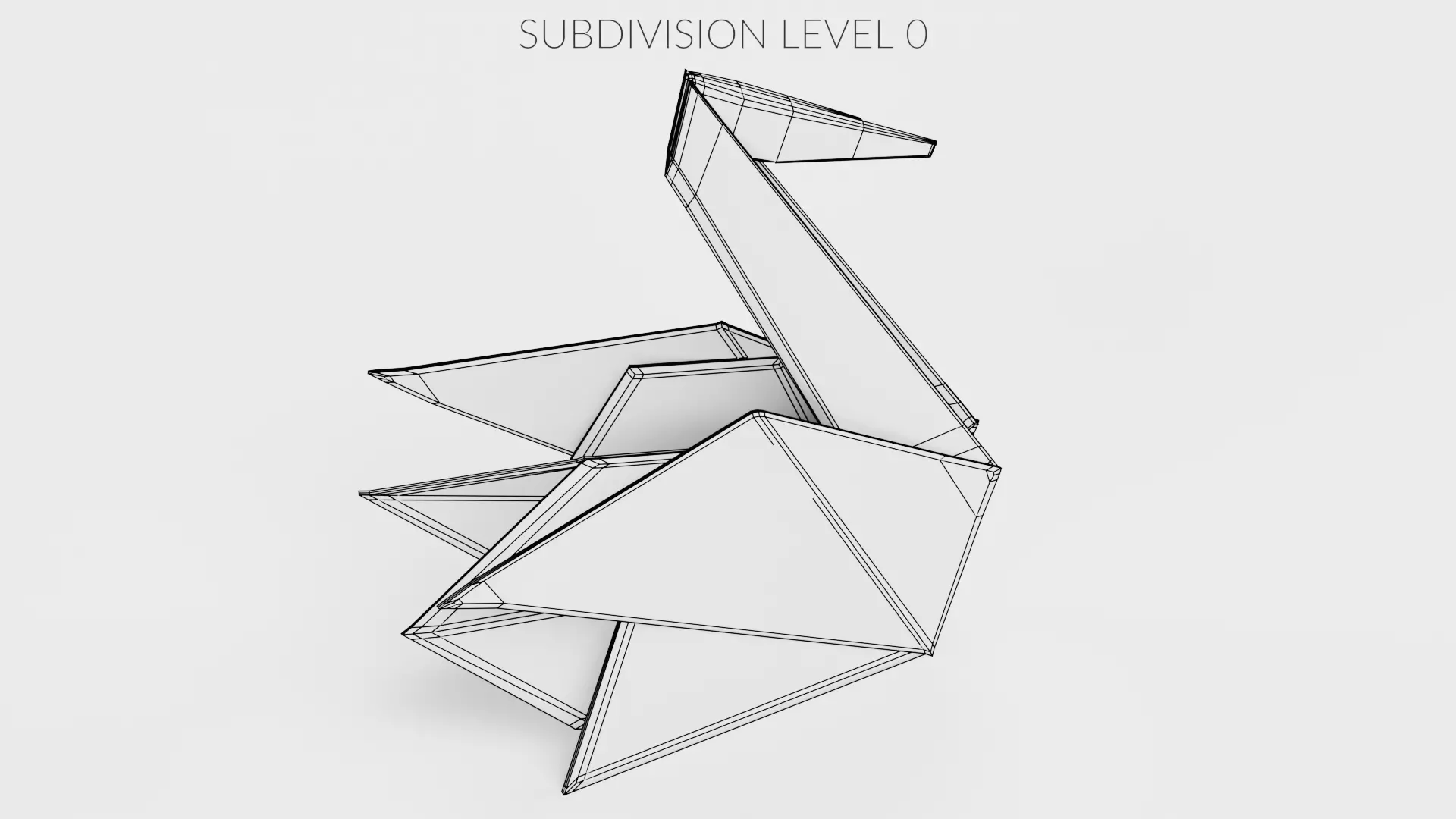 Paper Swan Low-poly 3D model_10