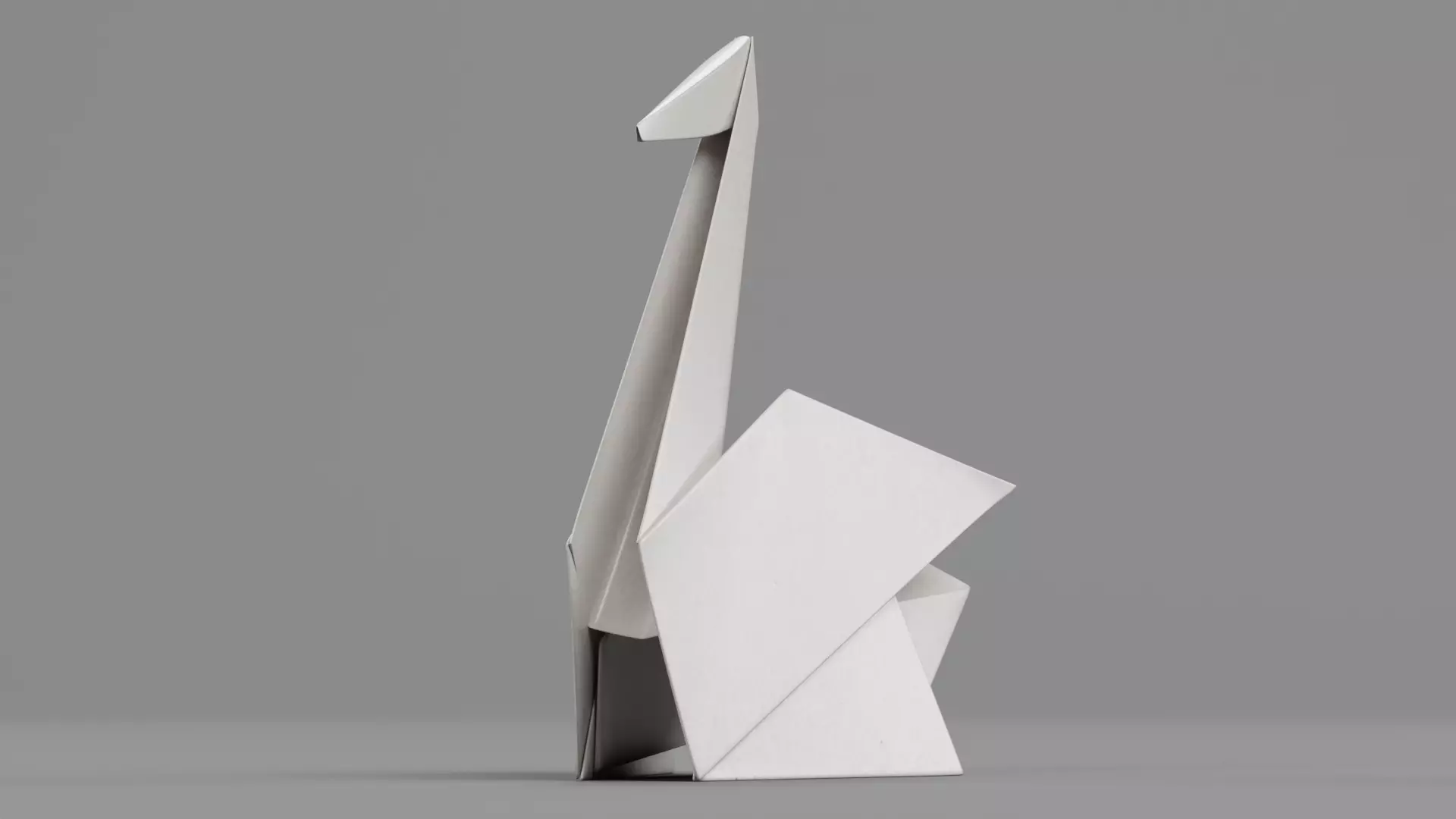 Paper Swan Low-poly 3D model_2