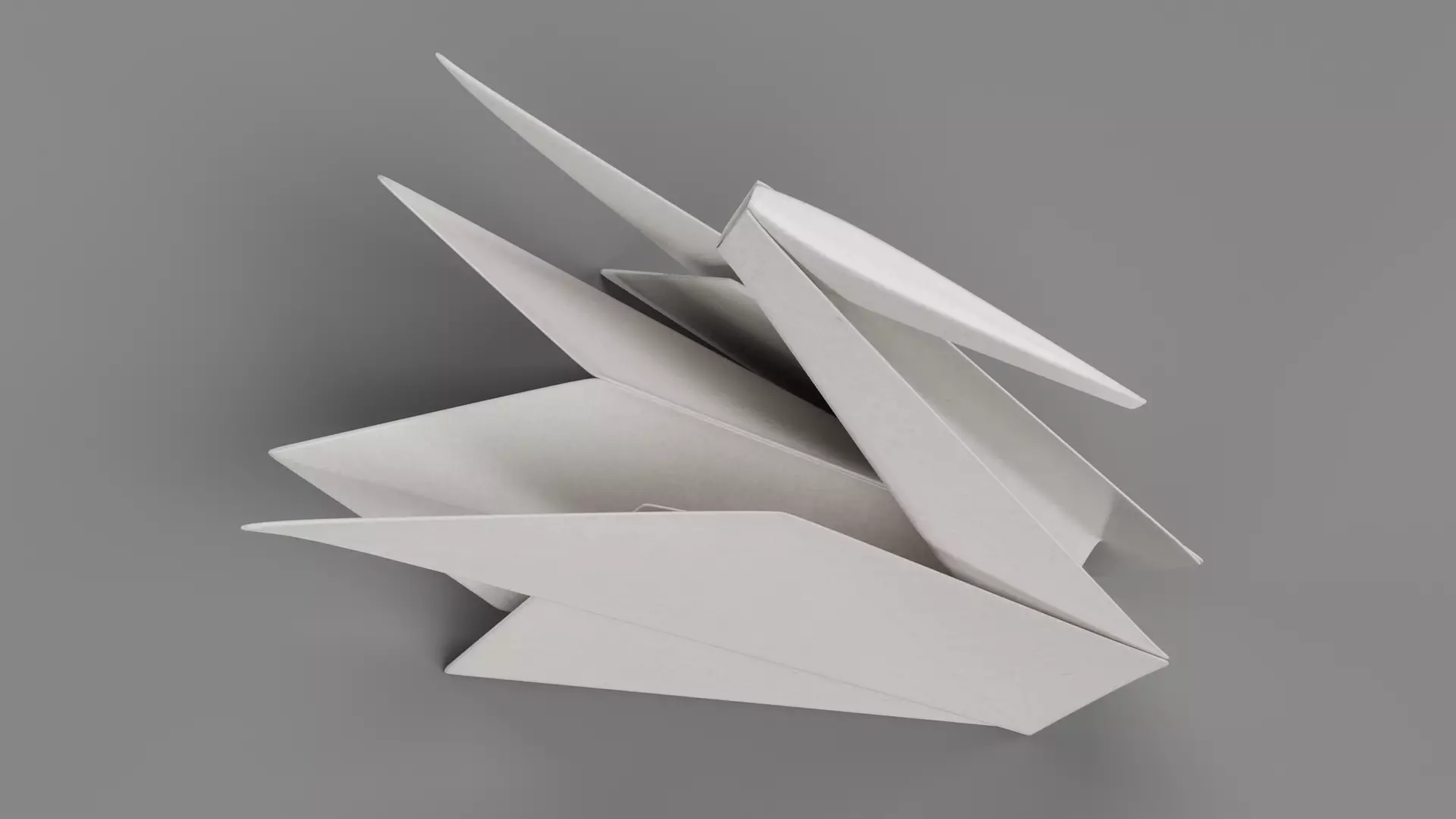 Paper Swan Low-poly 3D model_6