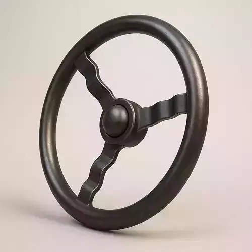 Realistic Vintage Steering Wheel High Quality 3D Model for CGI