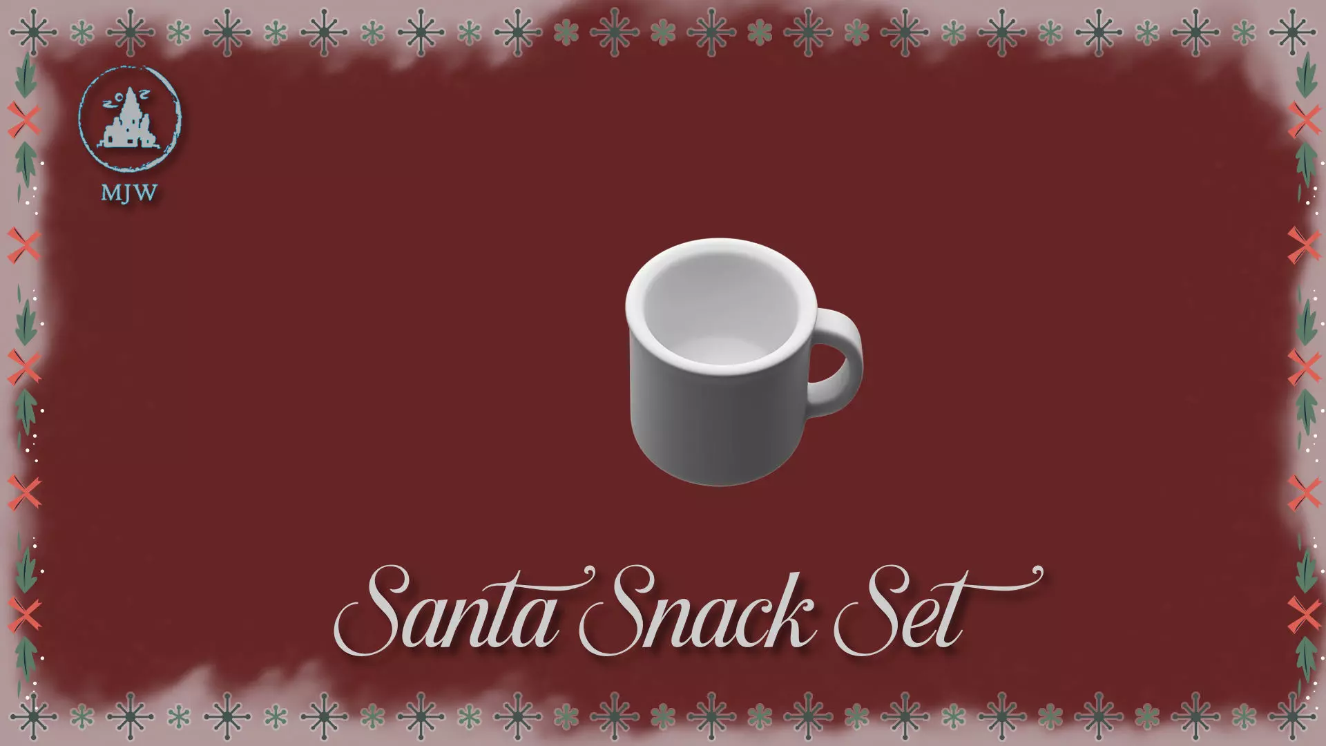 Santa Snack Set Dollhouse Miniature Cocoa Cookies Wood Slices 3D print model_13