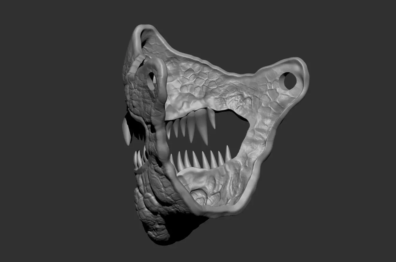 Reptilian Predator Mask 3D print model_4