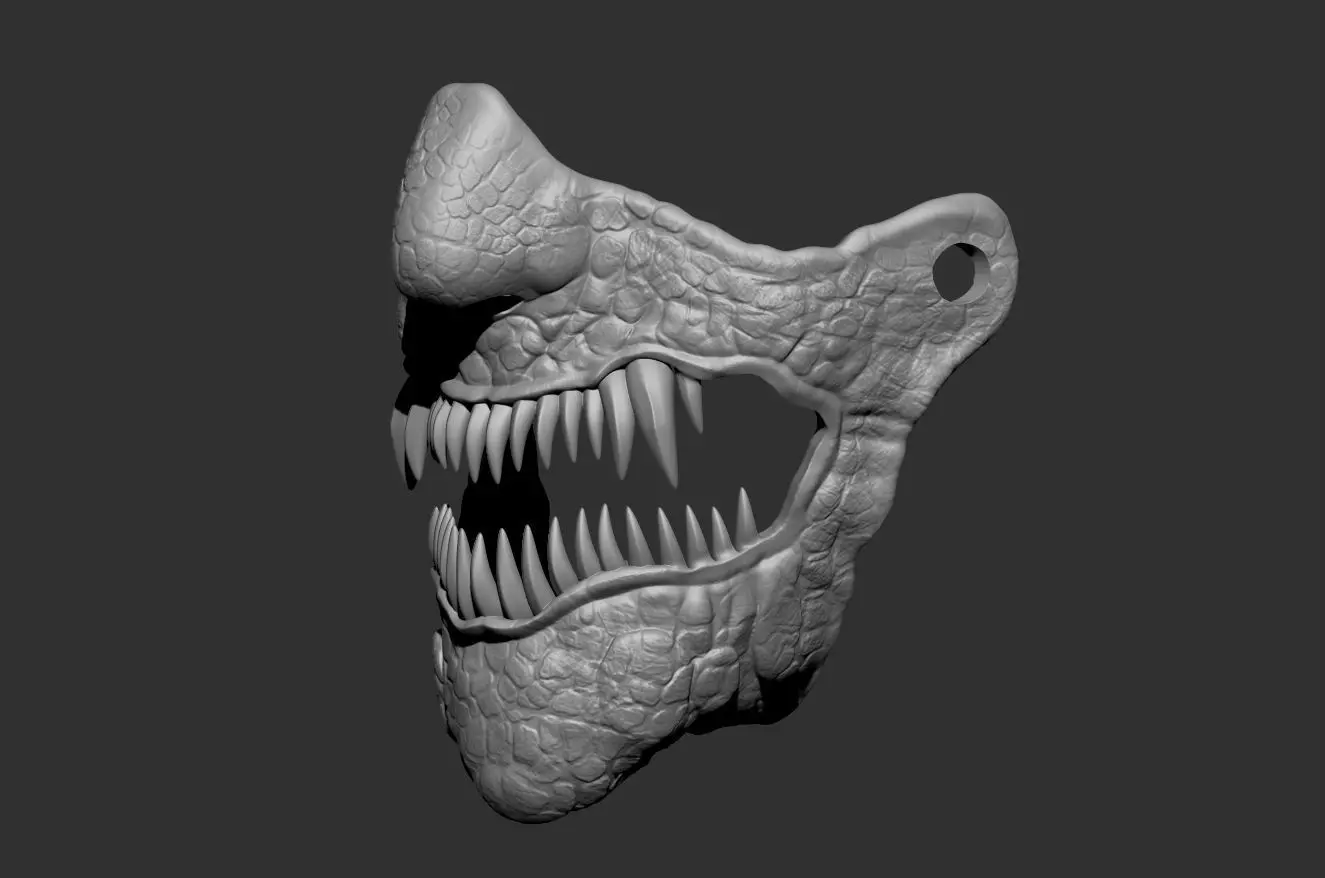 Reptilian Predator Mask 3D print model_2