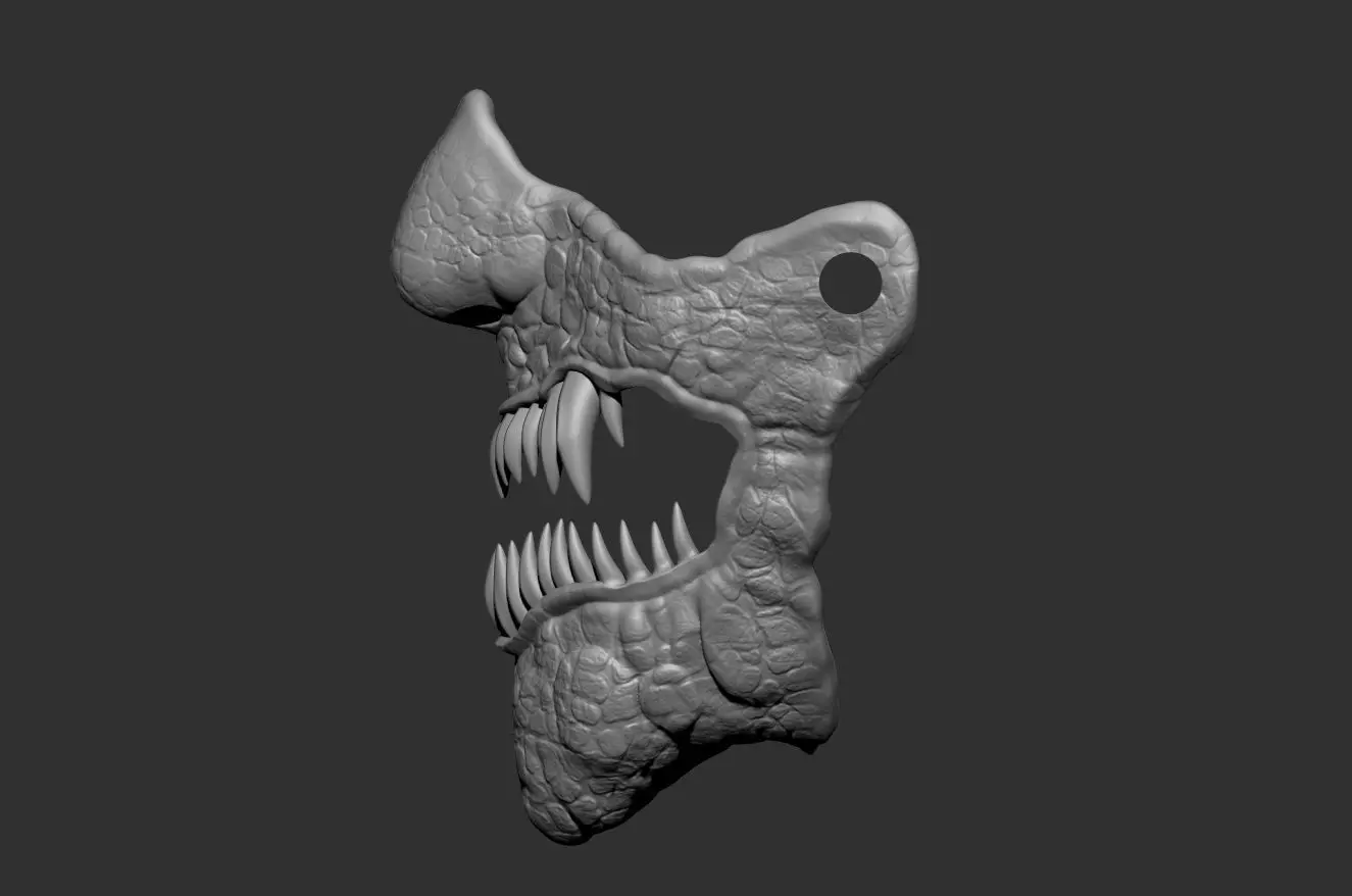 Reptilian Predator Mask 3D print model_3