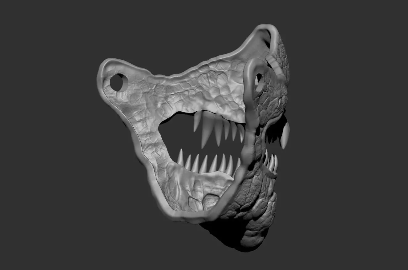 Reptilian Predator Mask 3D print model_6