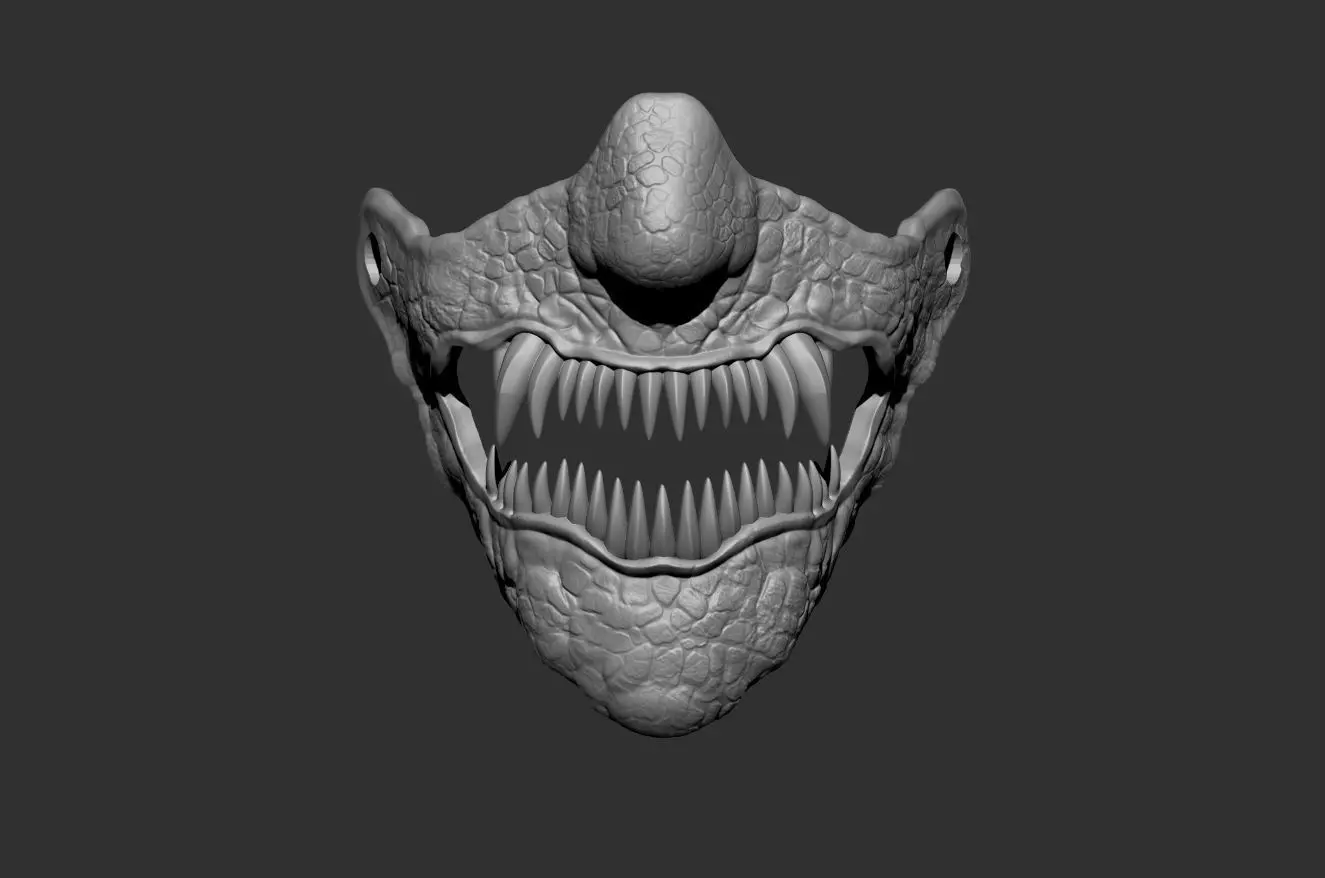 Reptilian Predator Mask 3D print model_0
