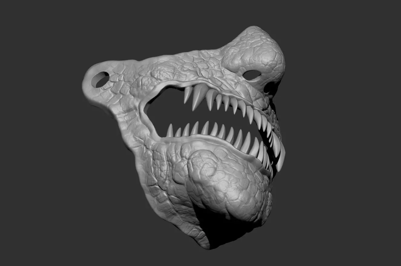 Reptilian Predator Mask 3D print model_9