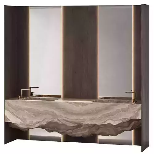 Bathroom Furniture with Big Travertine Sink