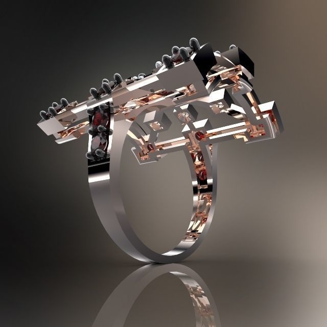 RING ART DECO 3D print model_3