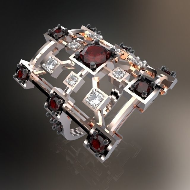 RING ART DECO 3D print model_1