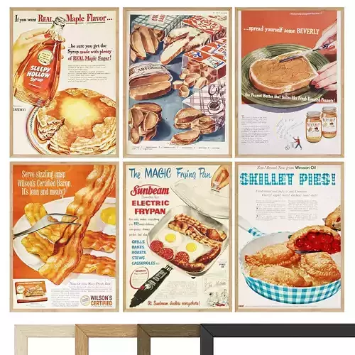 Retro Food Posters for Cafe or Restaurant