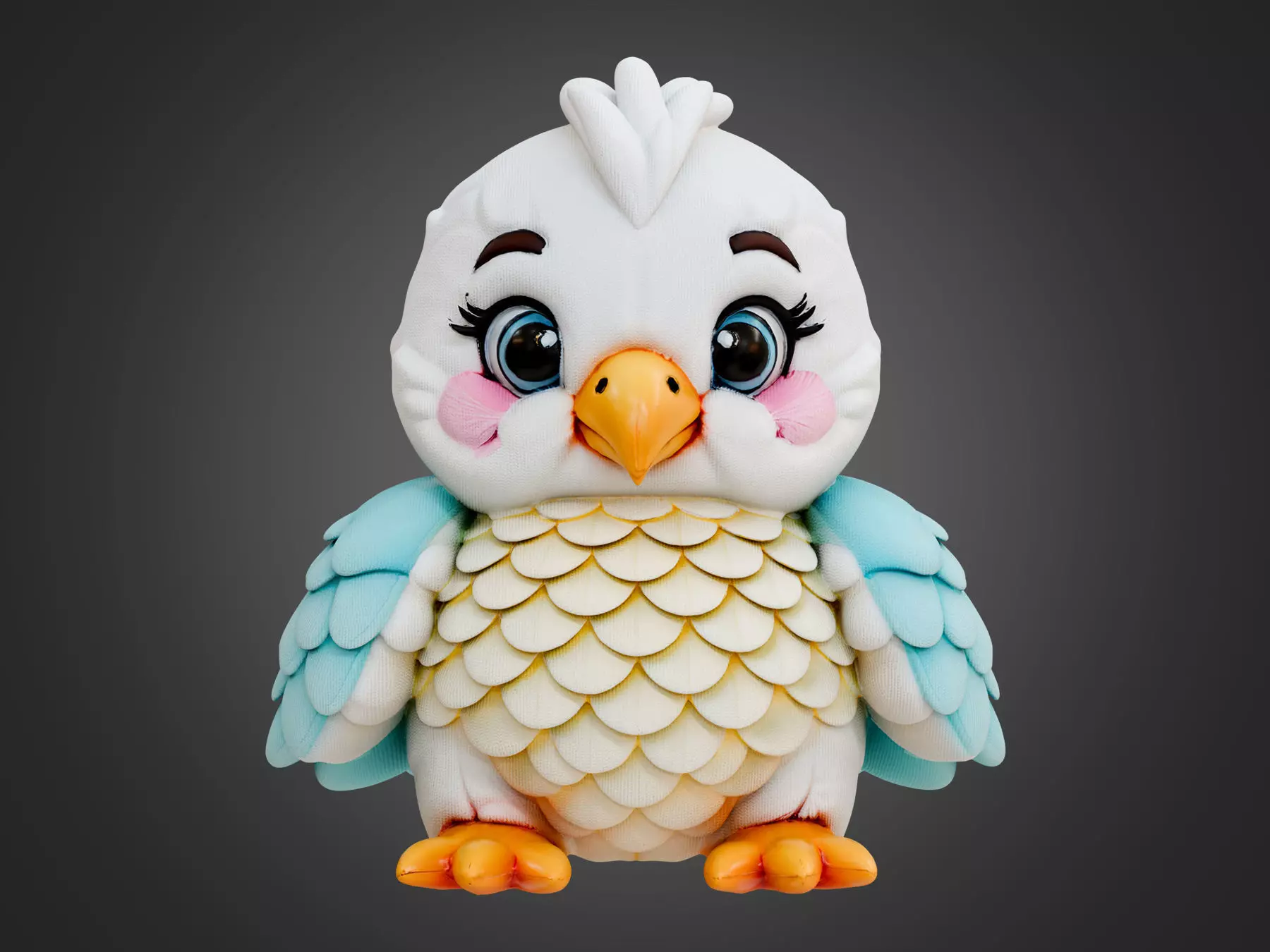 Eagle Plushy Kids Toy 3D model_4