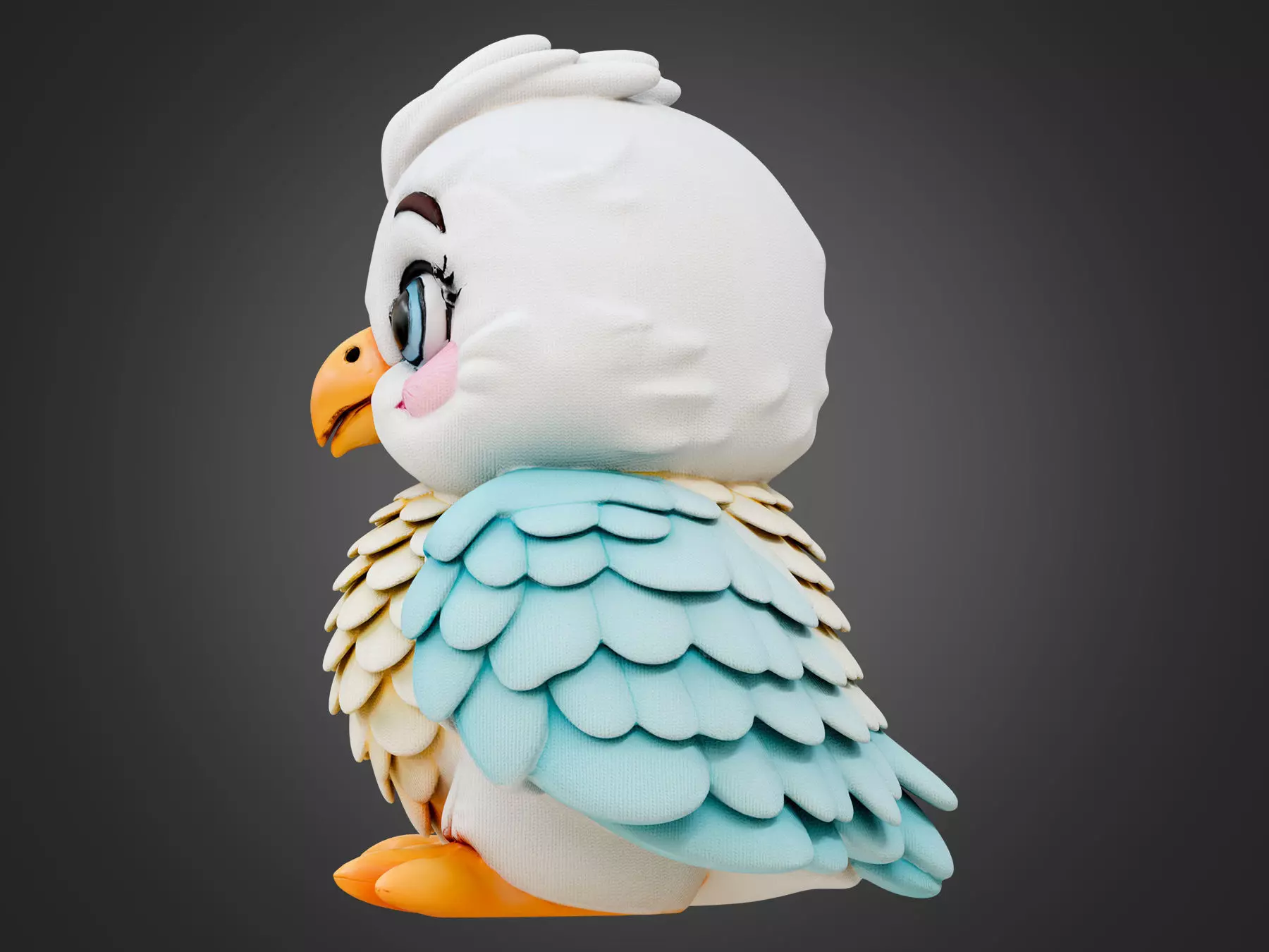 Eagle Plushy Kids Toy 3D model_5