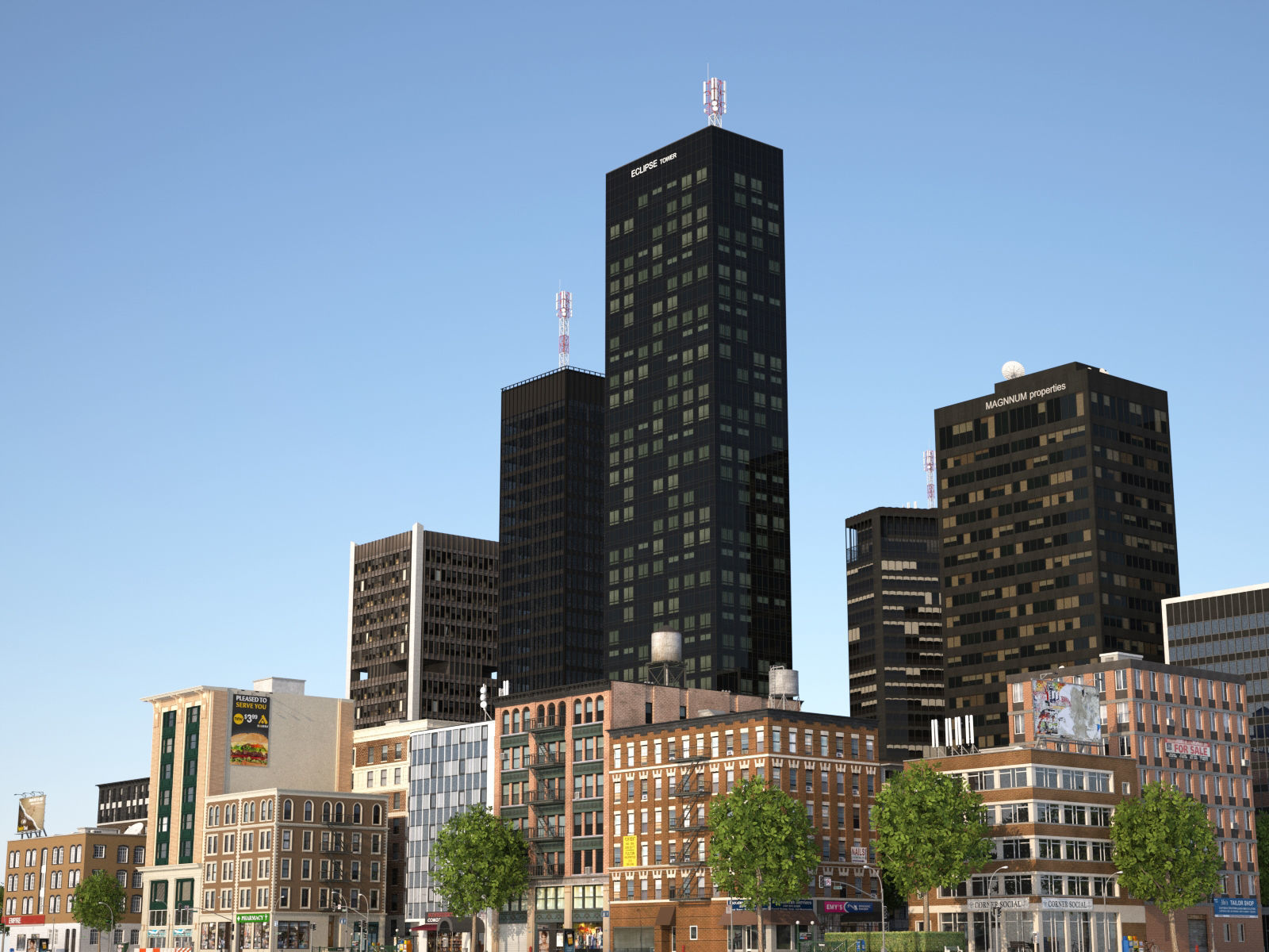 Dunkel City Low-poly 3D model_1