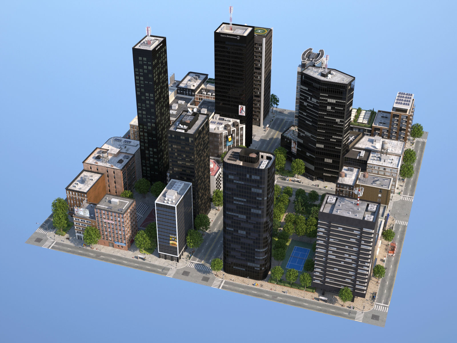 Dunkel City Low-poly 3D model_11