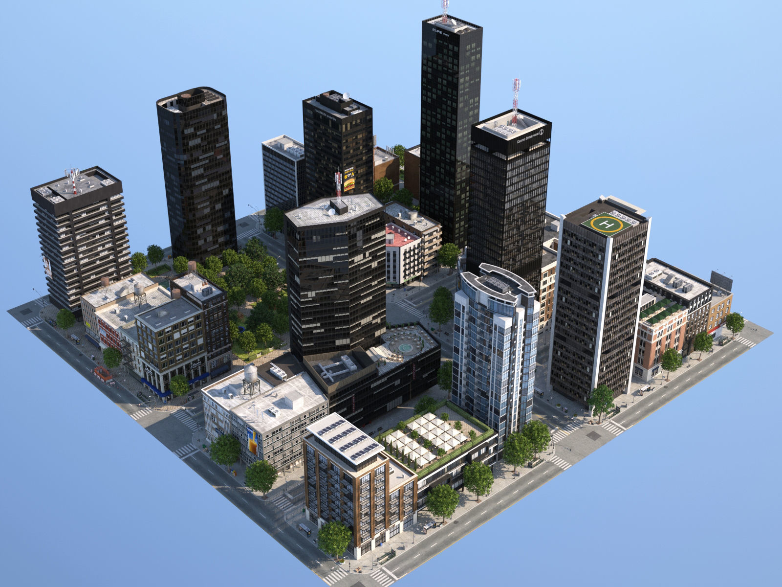 Dunkel City Low-poly 3D model_10