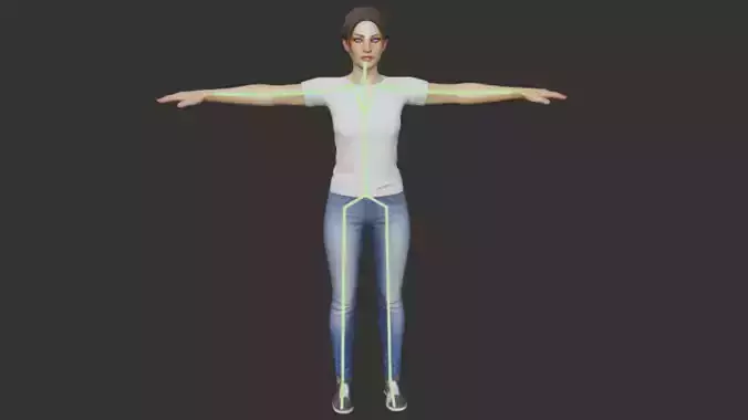 Rigged woman T Pose