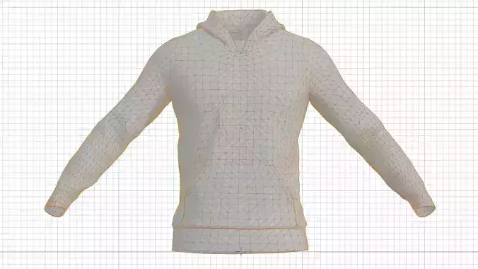 simple white hoodie with two front pockets on the stomach