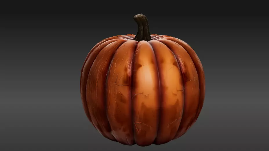 Scary Teeth Jack-O-Lantern Pumpkin 3D Model Horror Pumpkin Low-poly 3D model_5