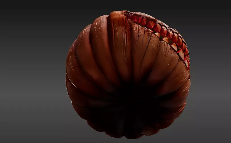 Scary Teeth Jack-O-Lantern Pumpkin 3D Model Horror Pumpkin Low-poly 3D model_6