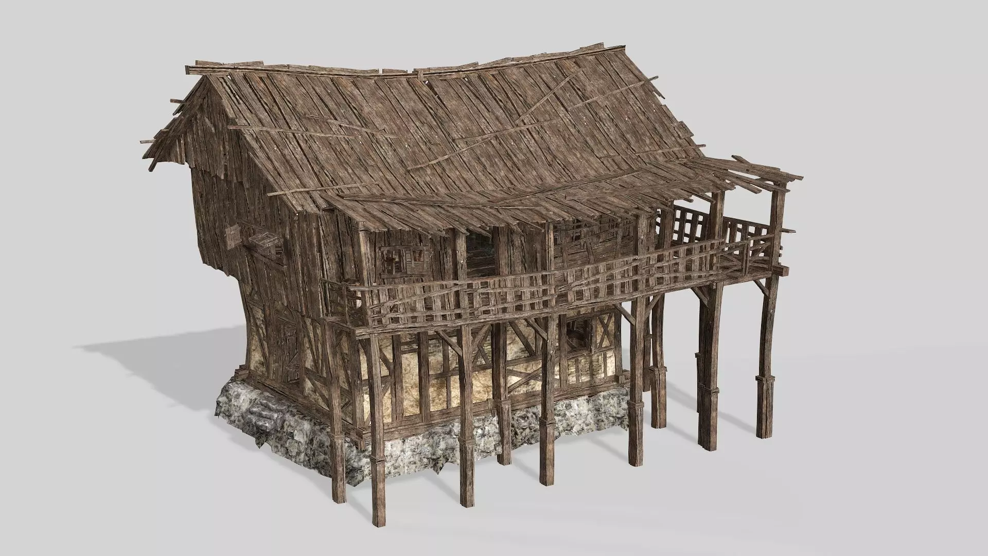 Thatch Hut House 06 For Games and Films 3D Model Low-poly 3D model_0