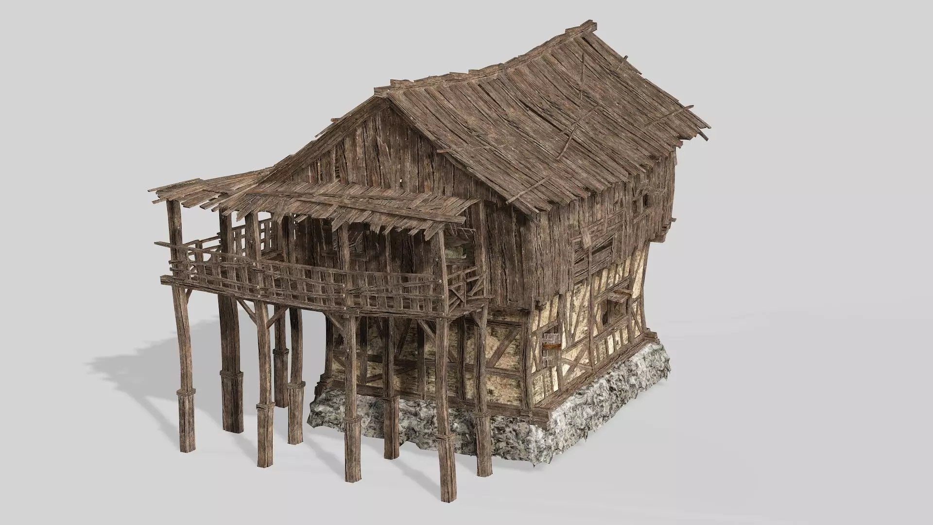 Thatch Hut House 06 For Games and Films 3D Model Low-poly 3D model_3