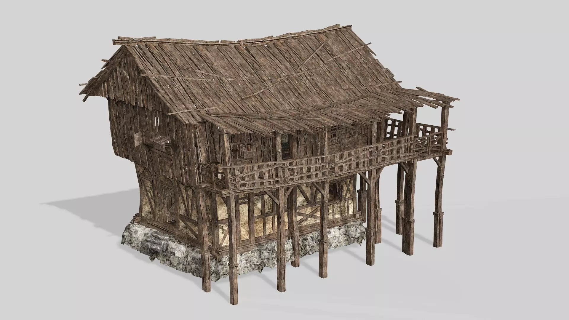 Thatch Hut House 06 For Games and Films 3D Model Low-poly 3D model_6