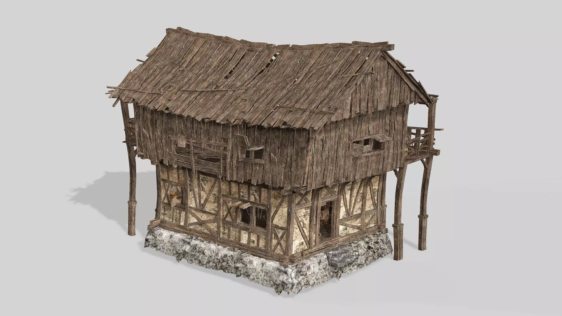 Thatch Hut House 06 For Games and Films 3D Model Low-poly 3D model_5