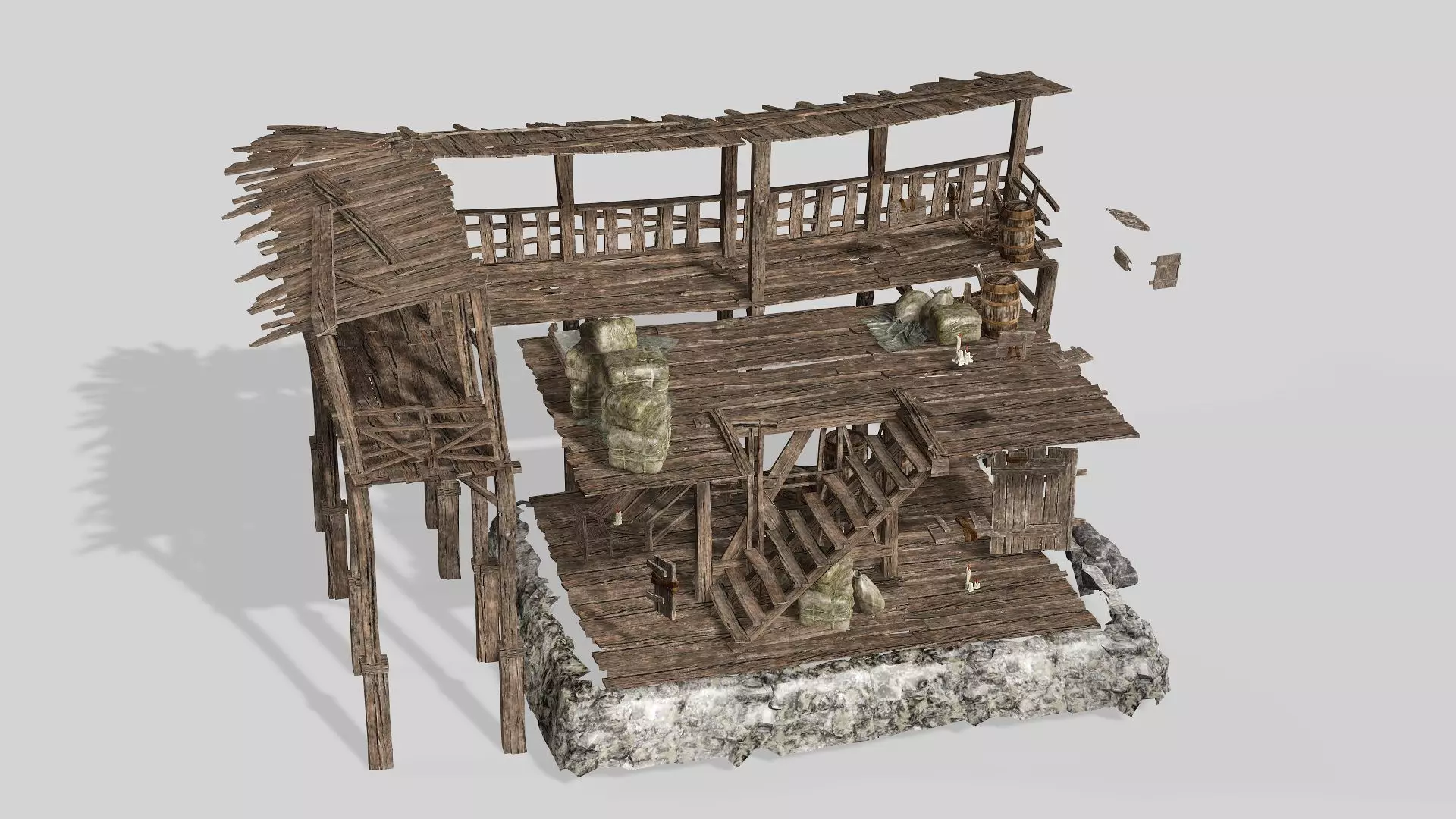 Thatch Hut House 06 For Games and Films 3D Model Low-poly 3D model_8