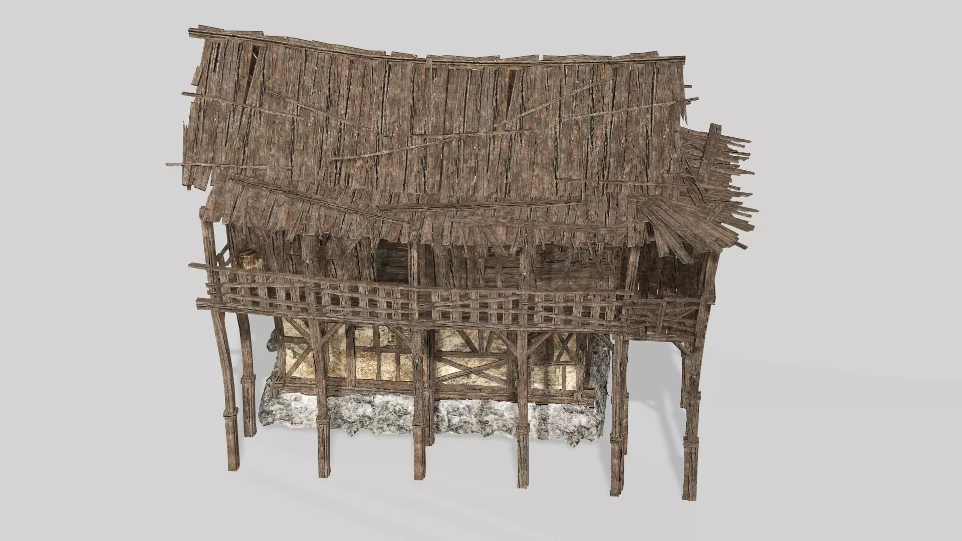 Thatch Hut House 06 For Games and Films 3D Model Low-poly 3D model_7