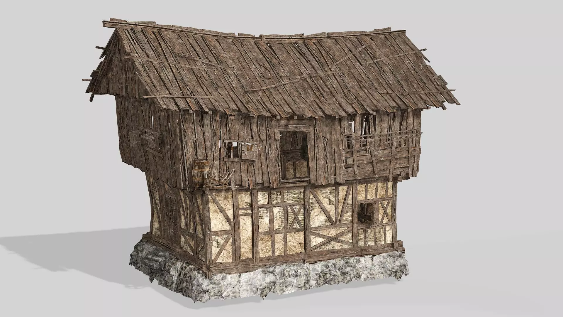Thatch Hut House 06 For Games and Films 3D Model Low-poly 3D model_9