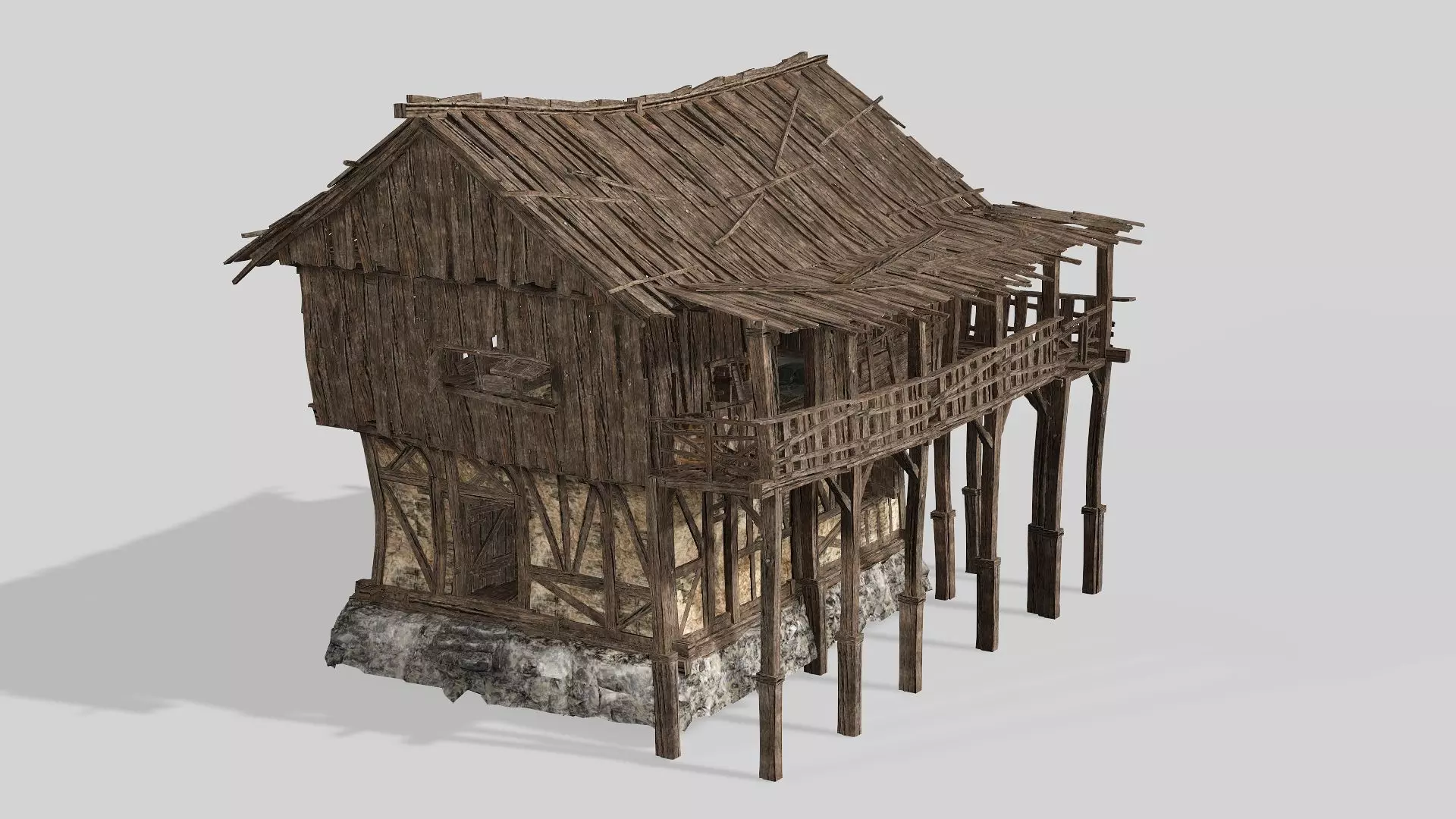 Thatch Hut House 06 For Games and Films 3D Model Low-poly 3D model_1