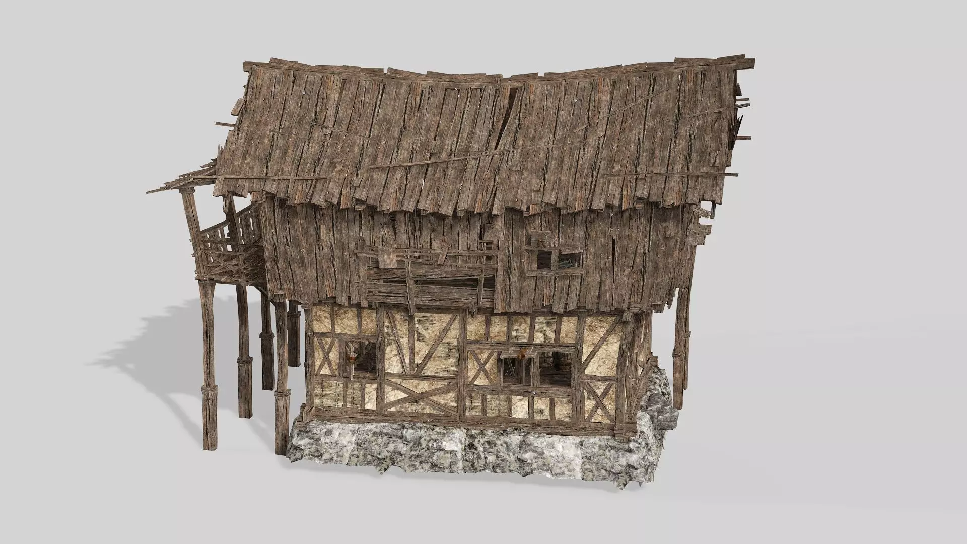Thatch Hut House 06 For Games and Films 3D Model Low-poly 3D model_4