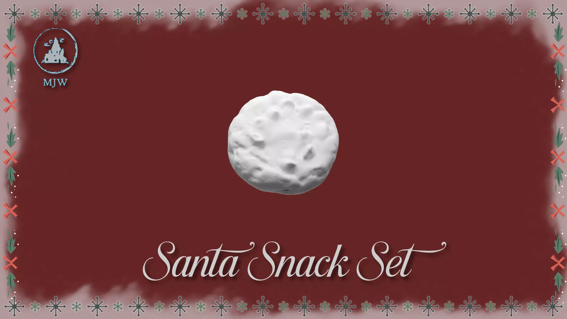 Santa Snack Set Dollhouse Miniature Milk and Cookie Scene Free 3D print model_8