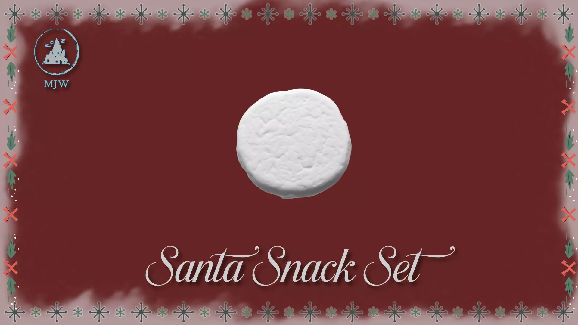 Santa Snack Set Dollhouse Miniature Milk and Cookie Scene Free 3D print model_9