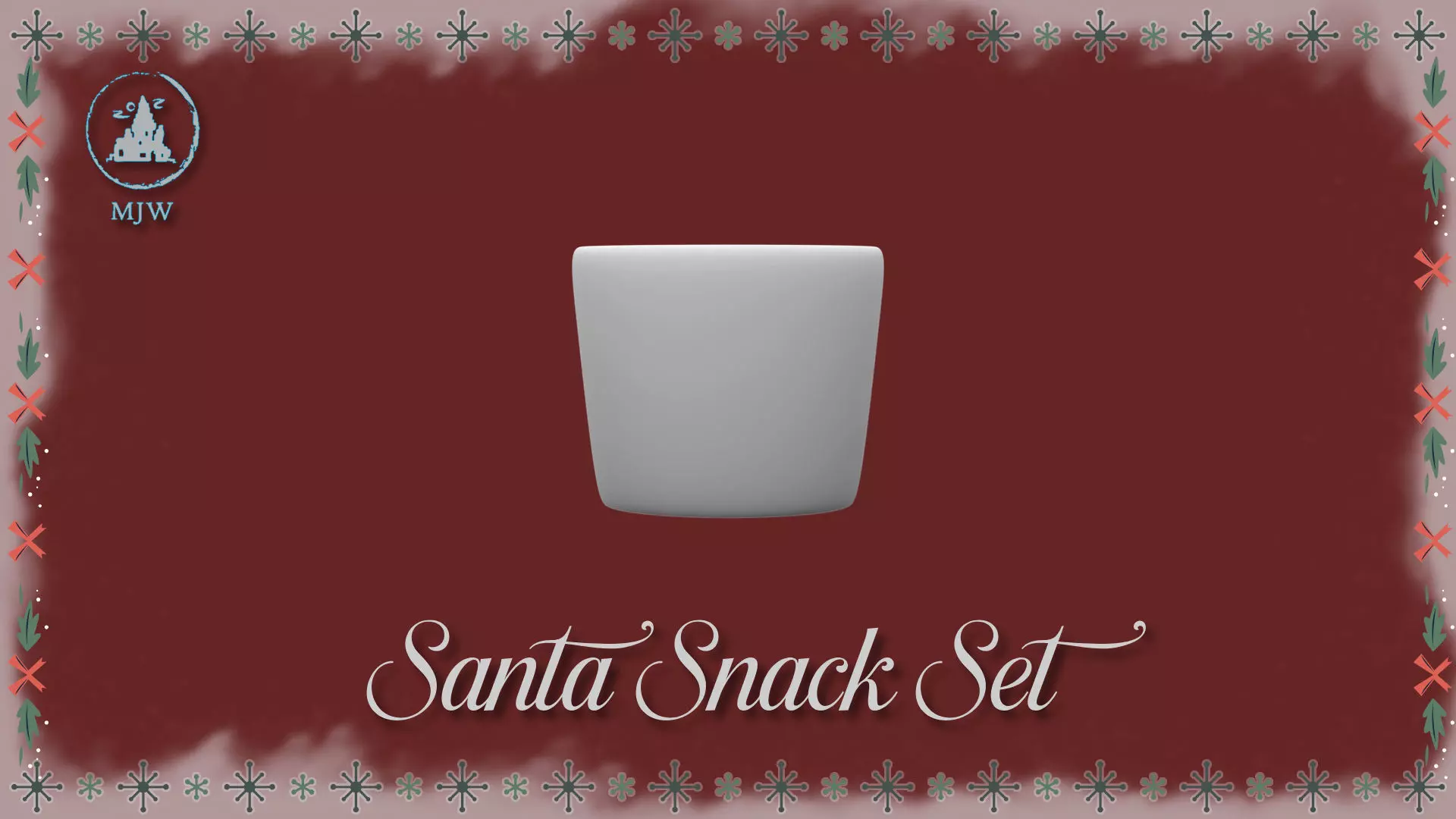 Santa Snack Set Dollhouse Miniature Milk and Cookie Scene Free 3D print model_12
