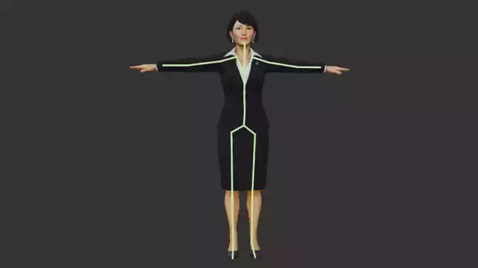 Rigged woman T Pose