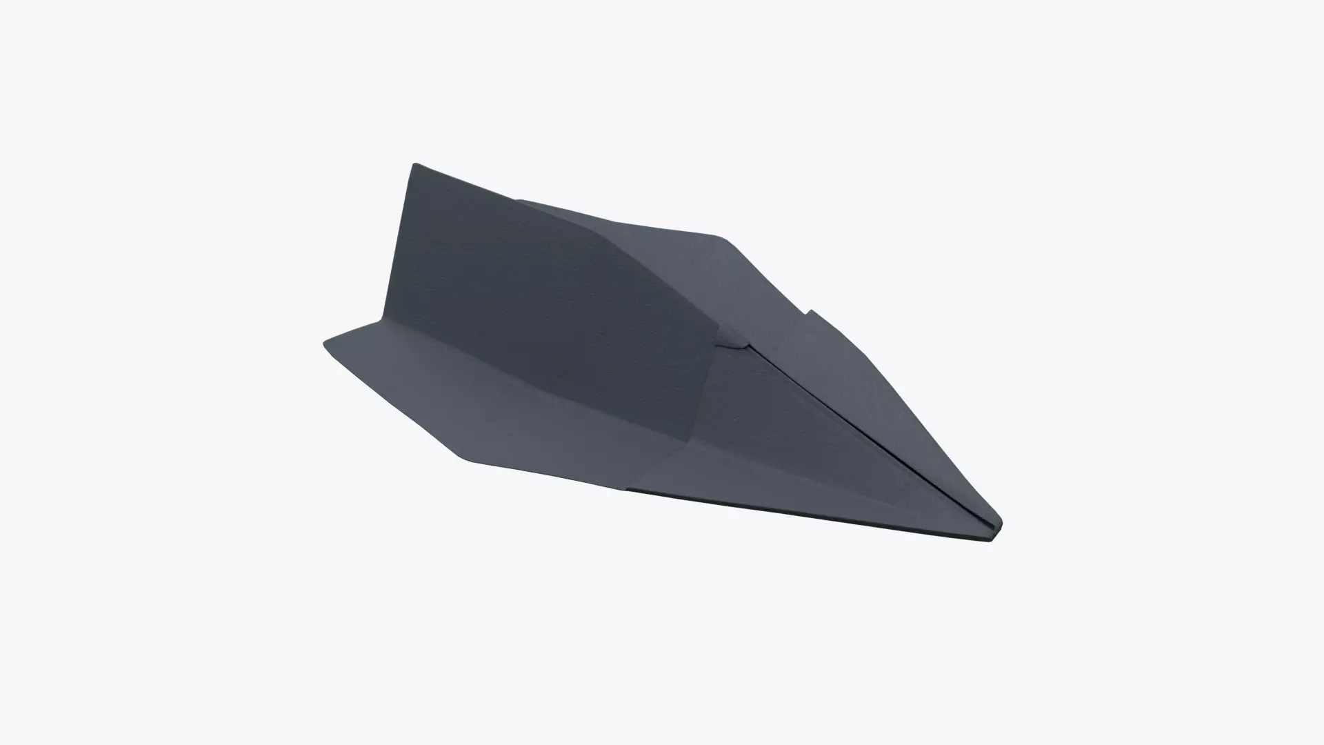 Paper Plane Black Low-poly 3D model_1
