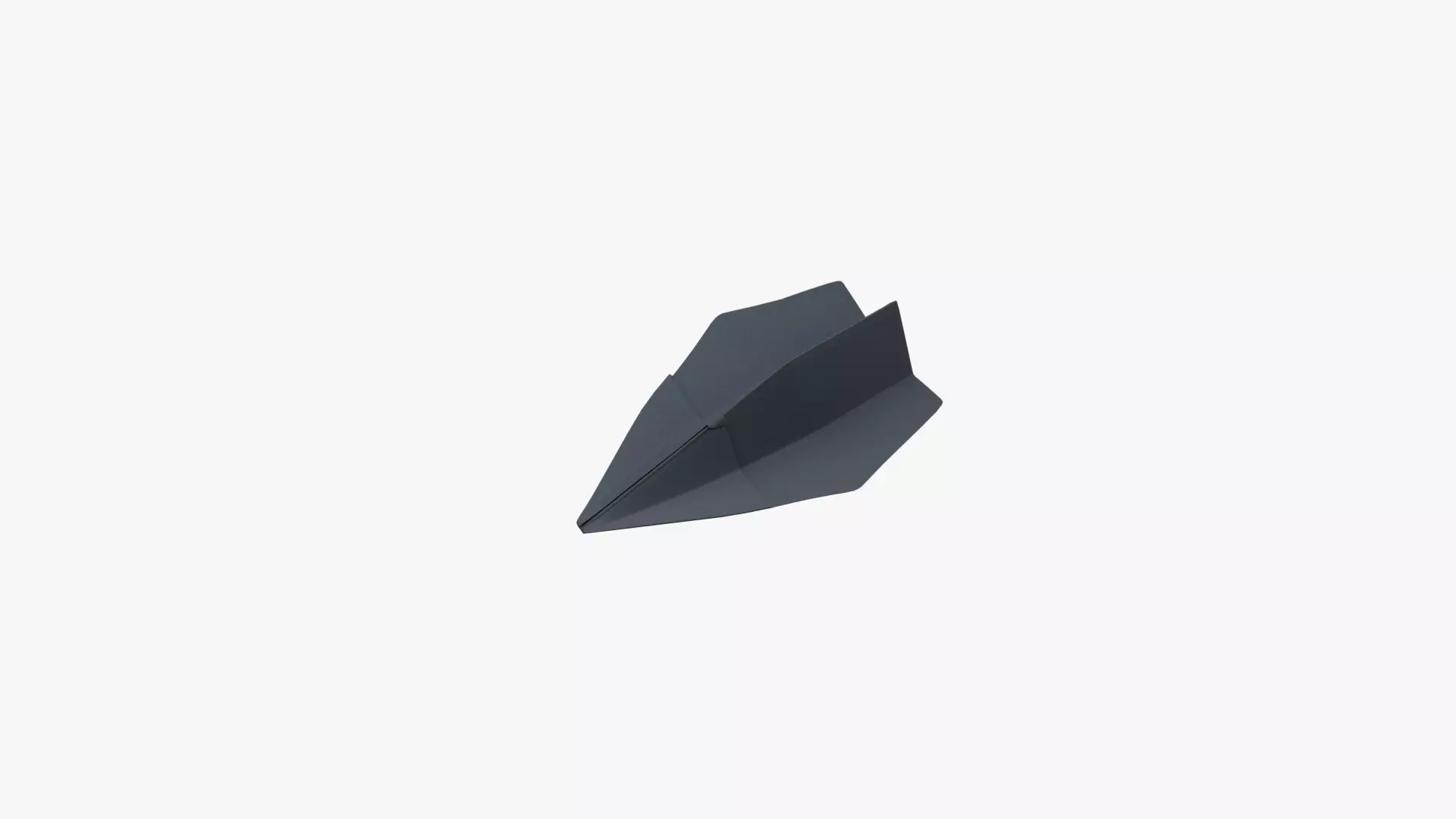 Paper Plane Black Low-poly 3D model_3