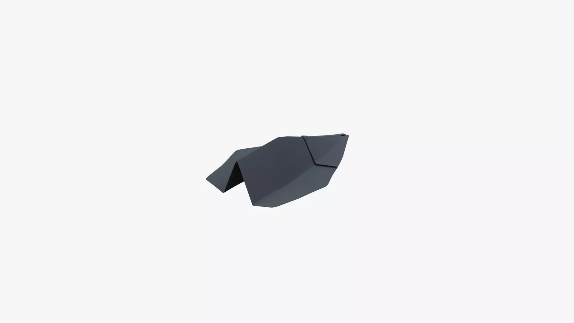 Paper Plane Black Low-poly 3D model_5