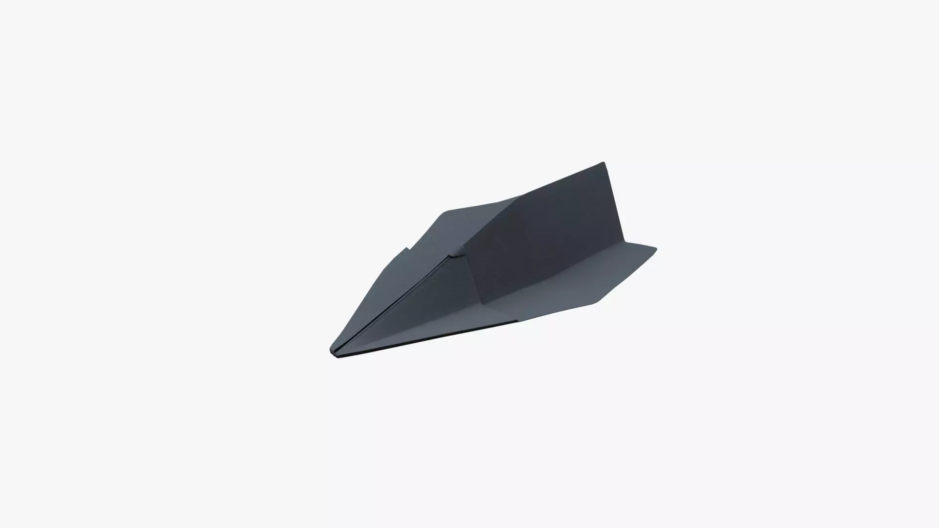 Paper Plane Black Low-poly 3D model_2